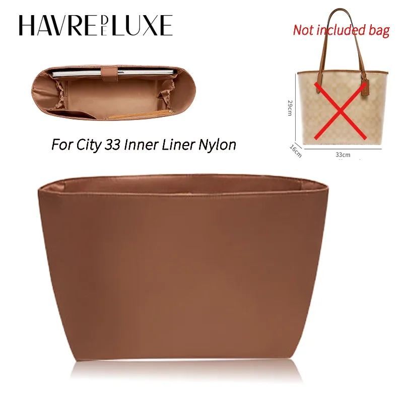 Sac de rangement intérieur en nylon épais pour ordinateur, compatible avec le sac fourre-tout City 33 Signature, insert organisateur de couleur assortie, maintient la forme et est soigné