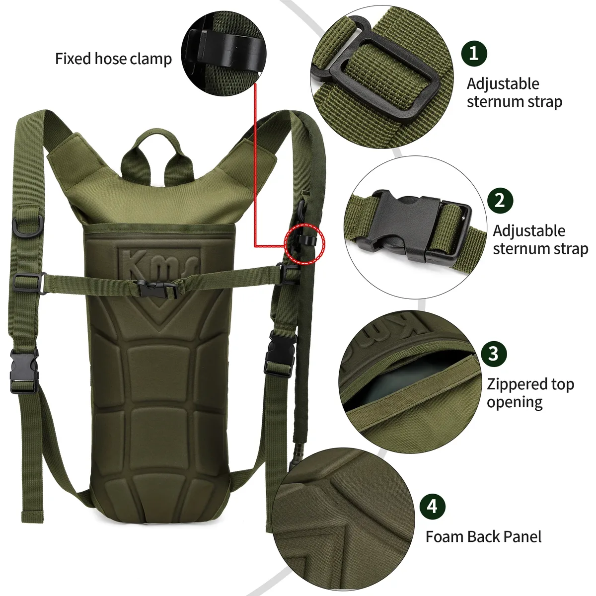 dulwater-sac à dos d'hydratation camel de classe militaire, avec vessie étanche de 3l, pour la course, le jogging et le cyclisme