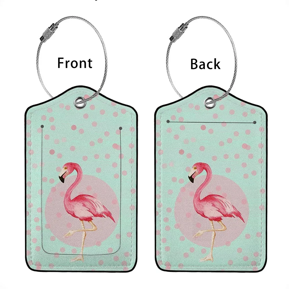 vente flash étiquette de bagage en cuir avec animaux mignons, étiquette d'adresse pour valise, étiquette d'embarquement pour bagage, clip d'identification avec nom et adresse