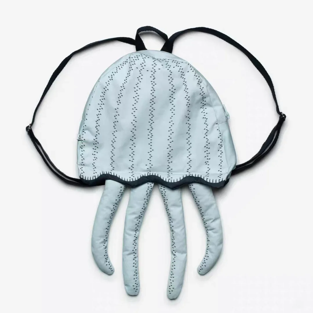 sac à dos méduse style océan, sac à bandoulière unique en forme d'animal marin, sac à main, avec tentacules de méduse bleu clair, mini sac à dos de voyage amusant sur le thème de la vie marine, cadeau, adapté aux hommes et aux femmes, pour l'école, les voyages, les loisirs quotidiens, les activités de plein air