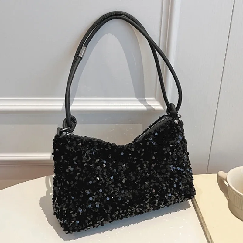 sac à main tendance et populaire pour femmes, de style coréen, orné de paillettes - petit sac polyvalent à porter à l'épaule