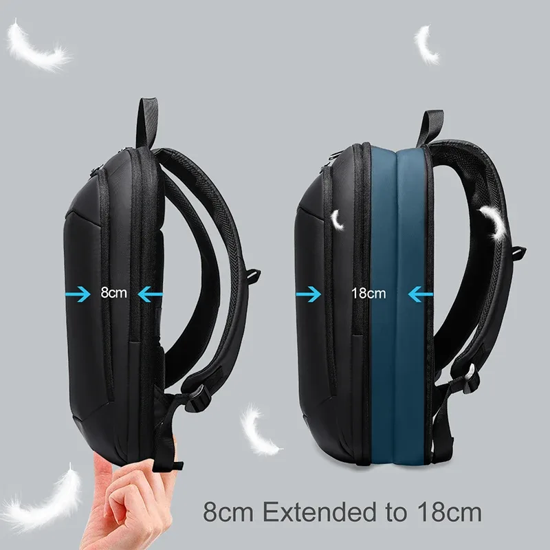 heroic knight – sac à dos de voyage extensible, fin, pour hommes d'affaires, sac pour ordinateur portable de 15.6 pouces, léger, simple, étanche, pour le bureau et l'université