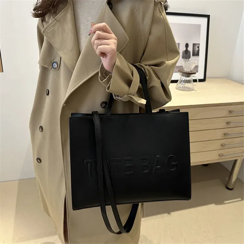 sacs fourre-tout vintage simples en cuir pu pour femmes, sacs à bandoulière simples à la mode décontractée, sac à main pour le travail et le shopping