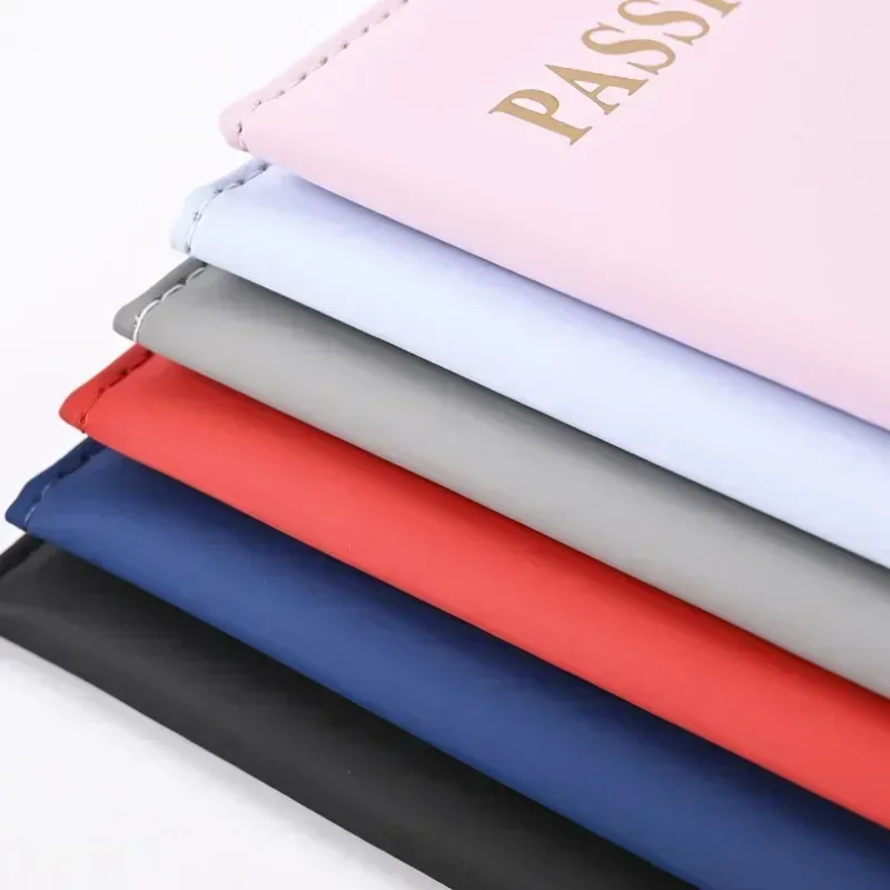 étui porte-passeport de voyage pour femmes et hommes, housse de protection en pu pour passeport, lettre imprimée, carte d'identité, porte-passeport, sacs à clip