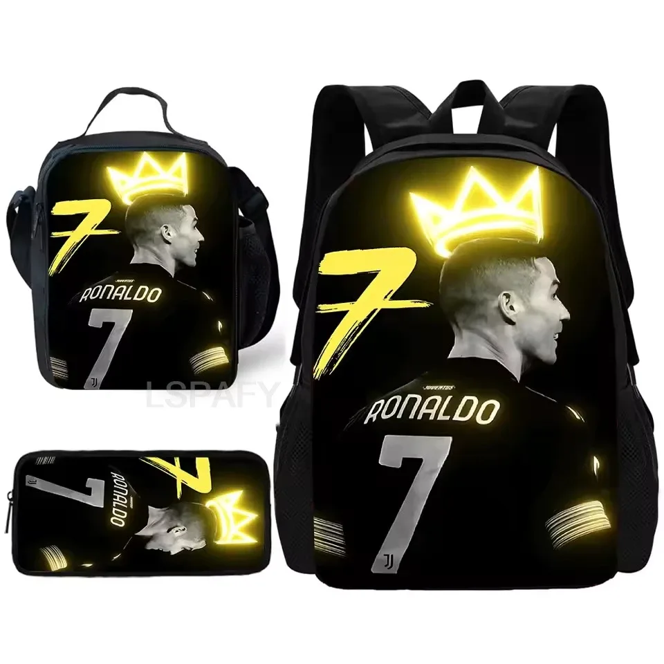 sac dos nylon imprimé cristiano ronaldo multicolore noir unisexe grande capacité pochette sacs associés