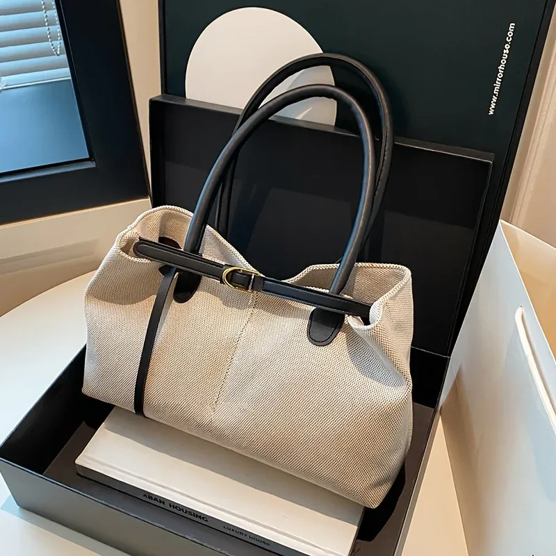 sac fourre-tout rétro de grande capacité pour femmes, sac à main de voyage en matériau durable adapté au fitness, à la natation et au shopping