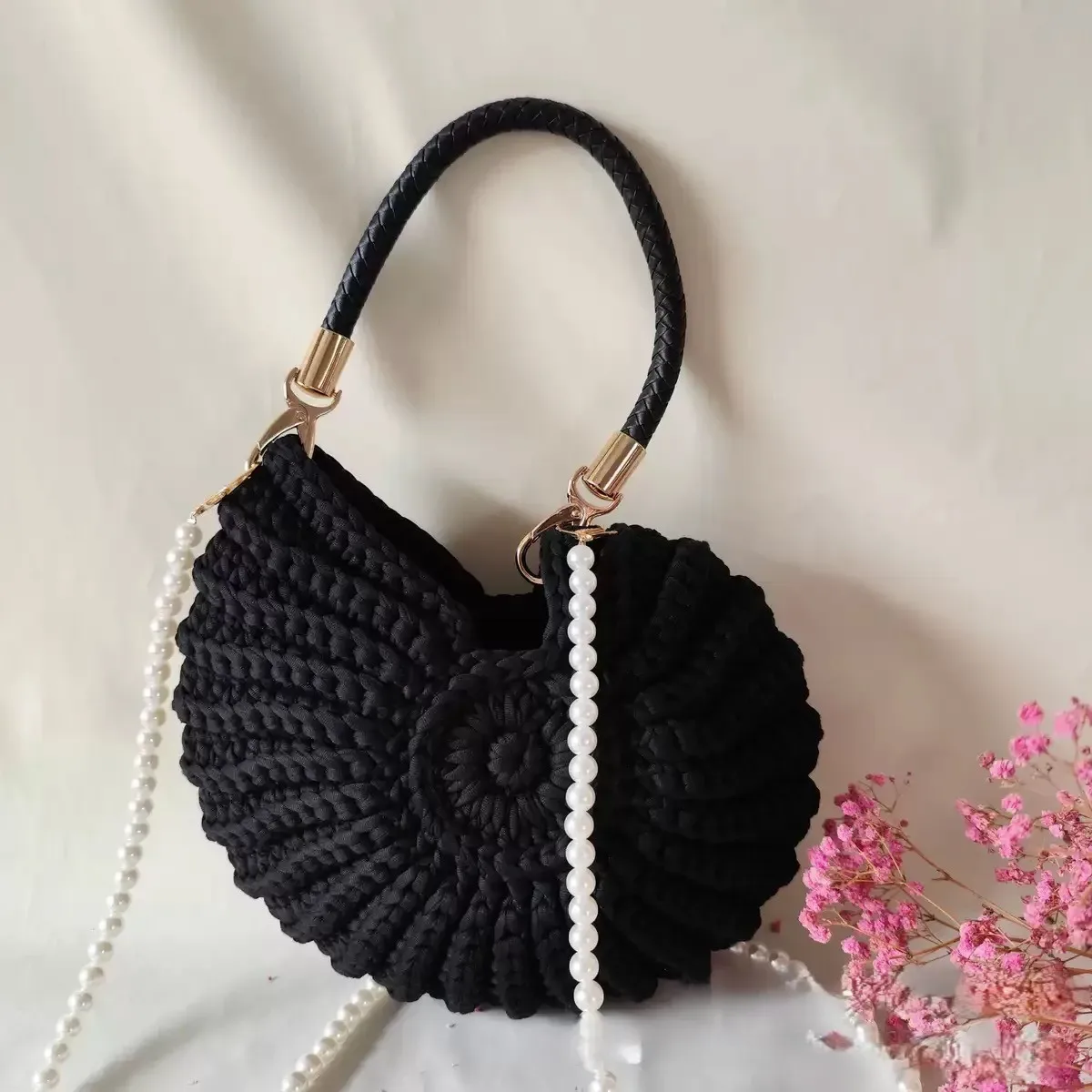 sac à main en coquillages tissé à la main avec chaîne de perles, grand sac de plage bohème pour femme, sac fourre-tout beige pour les vacances d'été, idéal pour