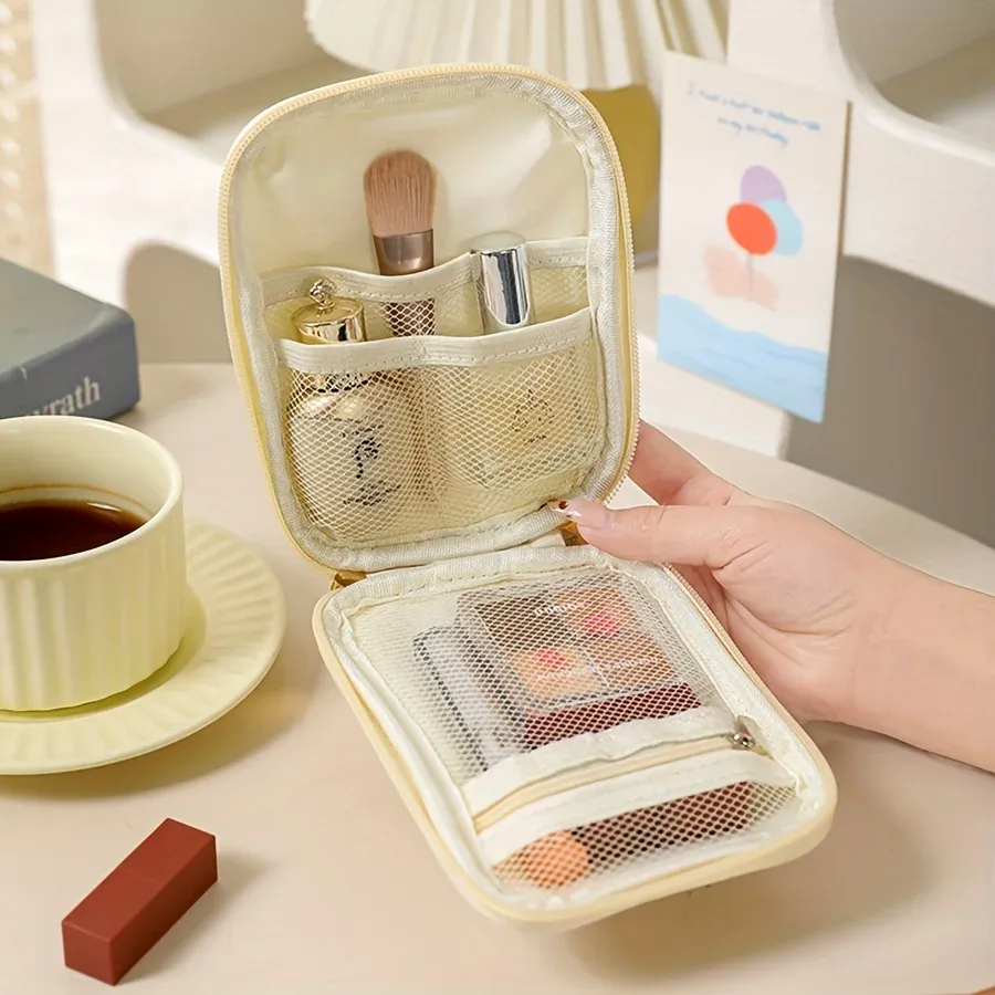 pochette de maquillage portable pour toques, mini sac de rangement de cosmétiques pour rouge à lèvres, organisateur multifonctionnel de grande capacité, trousse de toilette