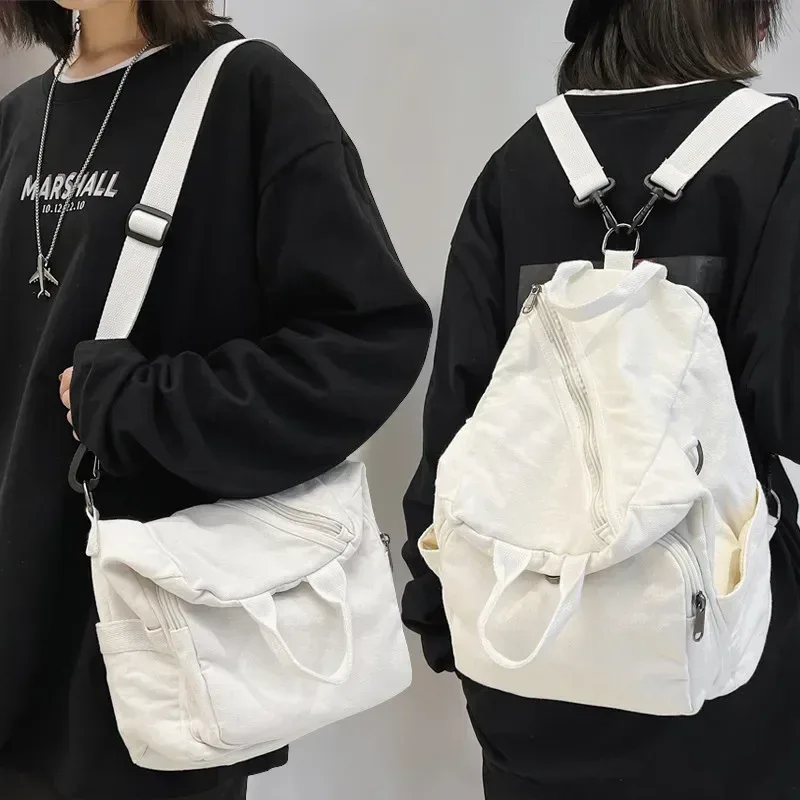 sac à dos en toile de grande capacité pour femme, sac d'école décontracté, sac à main de voyage pour étudiant, sac à main vintage pour femme, sacs initiés, po pack