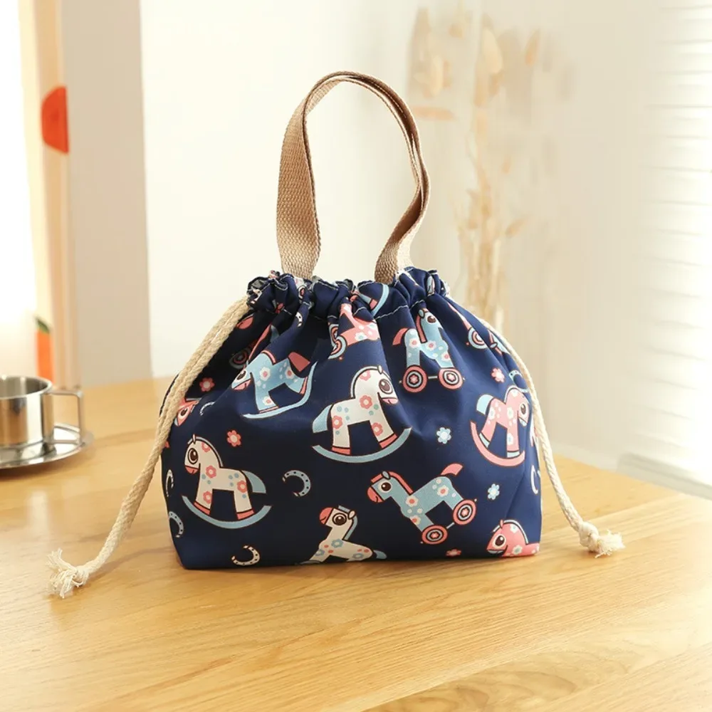 nouveau sac à sangle à cordon en nylon impression de dessin animé sac de repas de stockage mignon sac fourre-tout