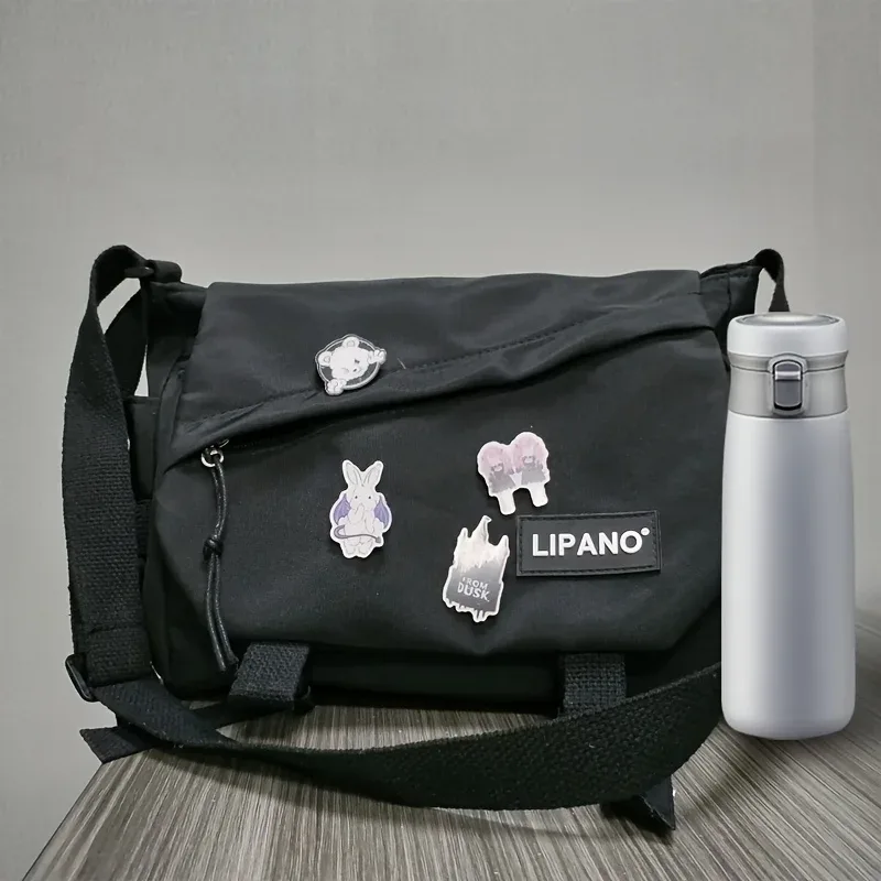 sac messager en nylon pour hommes, sac à bandoulière tendance pour hommes, sac d'école pour étudiants, sacs à bandoulière de couleur unie pour hommes