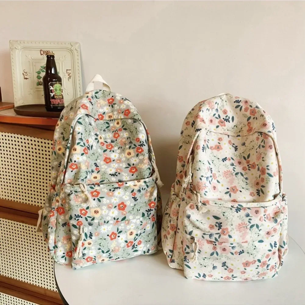 Nouveaux sacs à dos pour femmes à imprimé floral, multifonctionnels, grande capacité, sac à dos scolaire, sac à fermeture éclair, sac à livres pour étudiants