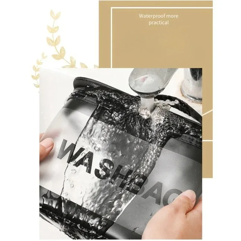 trousse de maquillage étanche en pvc, trousse à cosmétiques portable, trousse de toilette de voyage de grande capacité, sac de rangement d'évaluation, gf015, nouveau