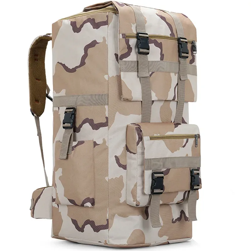 sac à dos de voyage unisexe grande capacité 120l en tissu oxford, style urbain simple pour sports de plein air, sac de randonnée avec bretelles ergonomiques