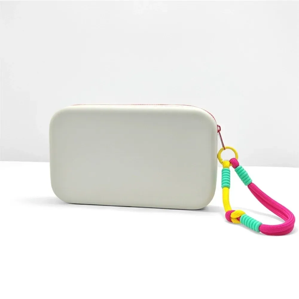 pochette de maquillage en silicone carrée, grande capacité, étanche, avec fermeture éclair, sac de rangement pour écouteurs et clés pour femmes et filles
