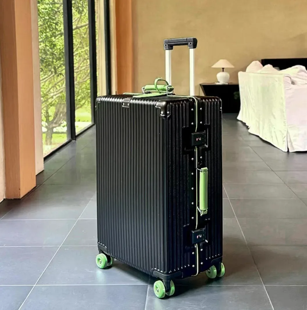 valise à main avec cadre en aluminium, avec roue rotative silencieuse colorée, serrure tsa, boîtier de chariot de voyage, bagages roulants de haute qualité
