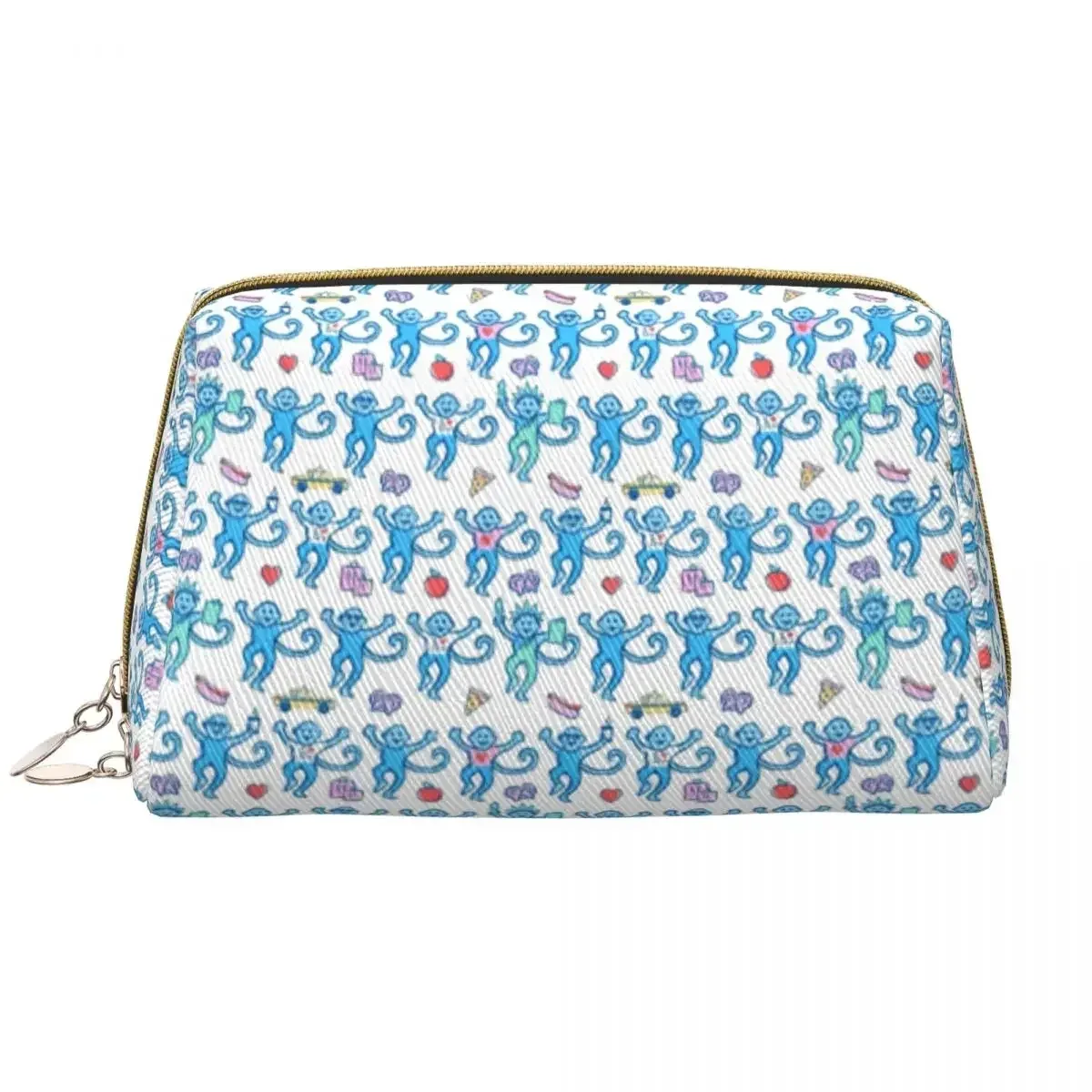 sac à cosmétiques de voyage personnalisé pour femme, rouleau preppy, singes, lapin, trousse de toilette et de maquillage, trousse de rangement de beauté pour dames