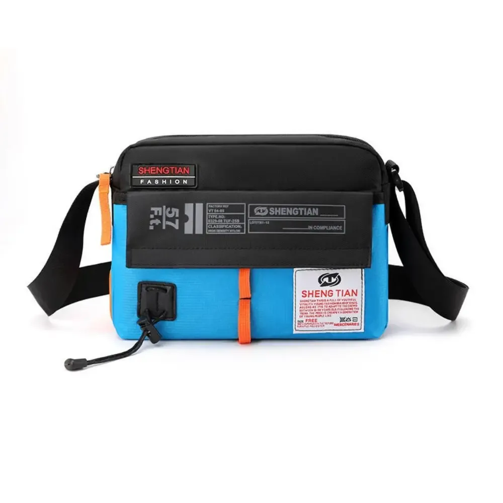 nouveau sac à bandoulière décontracté en nylon couleur contraste étanche sacs à bandoulière simples sacs de messager de sport horizontaux de grande capacité