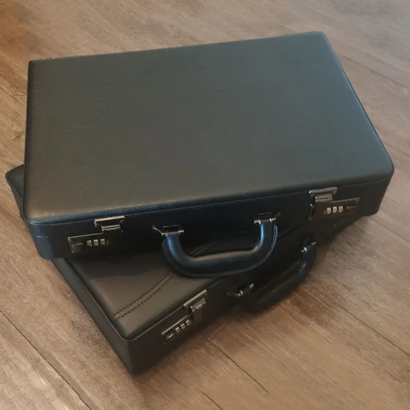 boîte à mot de passe multifonctionnelle, valise portable, sacoche pour ordinateur portable en cuir pour hommes d'affaires, sac messager, mallette 18'' 19''
