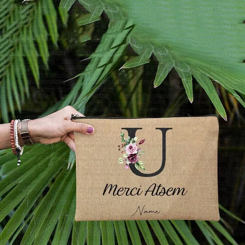 sac à cosmétiques personnalisé cadeau maitresse école, sac de rangement pour enseignant, cadeau enseignant, fin d'année, merci atsem