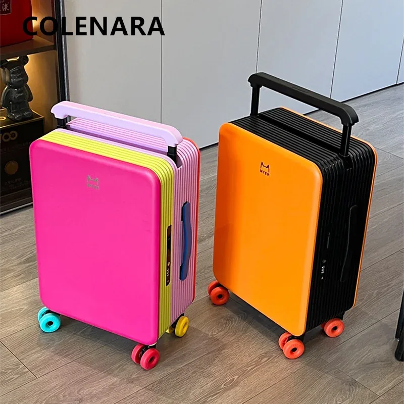 valise colenara 20/24 pouces en abs + pc de haute qualité, bagage cabine pour femmes, valise à roulettes pour étudiants, valise à code pour hommes