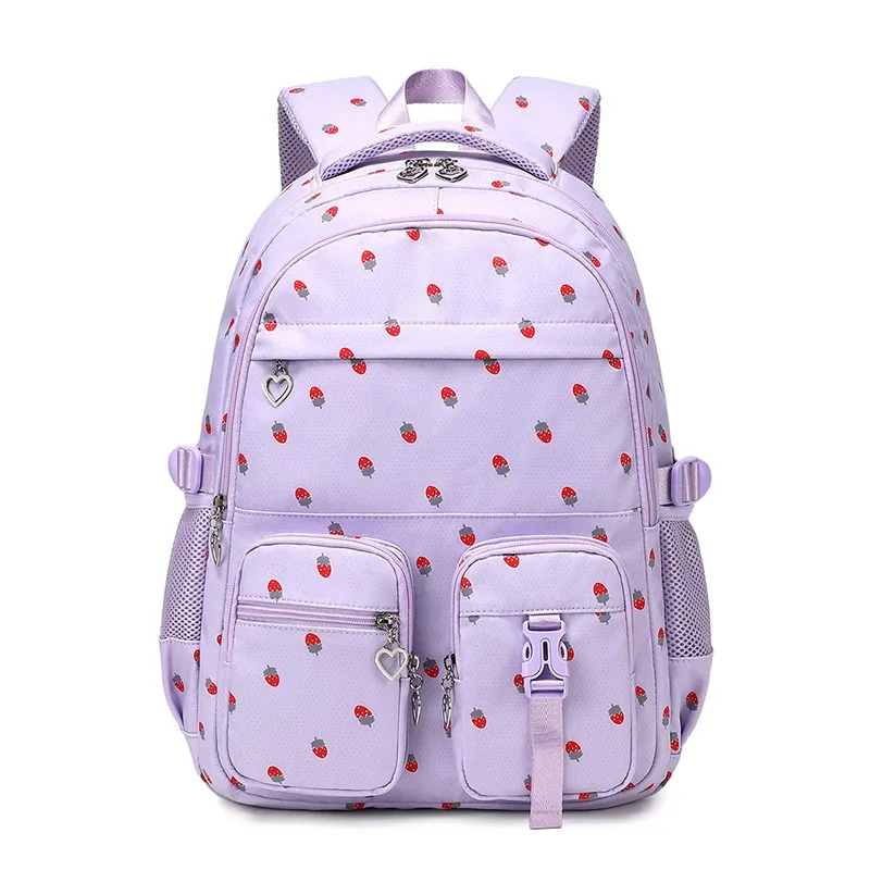 sac dos nylon fraise rouge blanc rose violet beige imperméable bandoulière poche téléphone voyager école