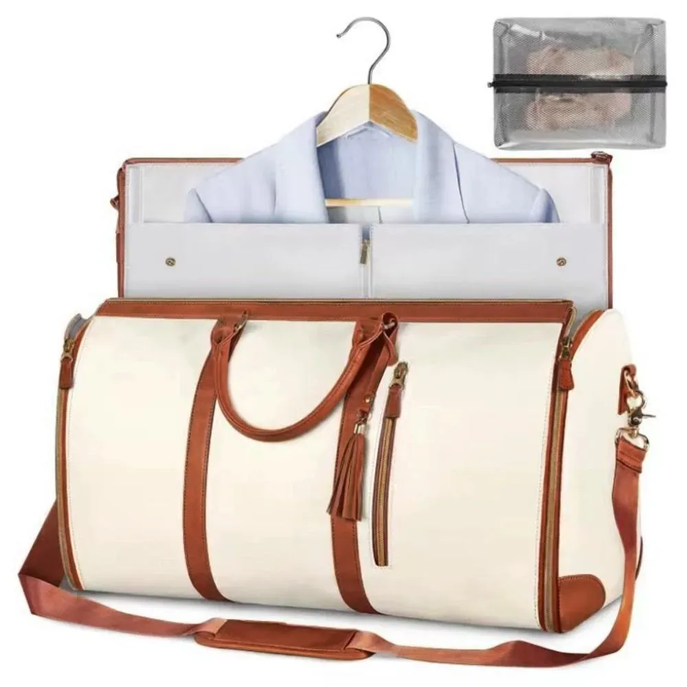 sac de voyage pliable pour vêtements, grande capacité, sac à linge portable, poignée confortable, bandoulière, sac de voyage pour femmes