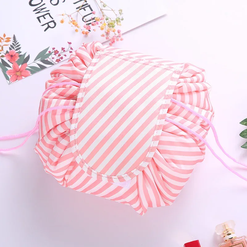 sac à cosmétiques à cordon de serrage pour femmes, sac de rangement de voyage, sac de maquillage, organisateur, pochette de maquillage portable étanche, trousse de toilette et de beauté