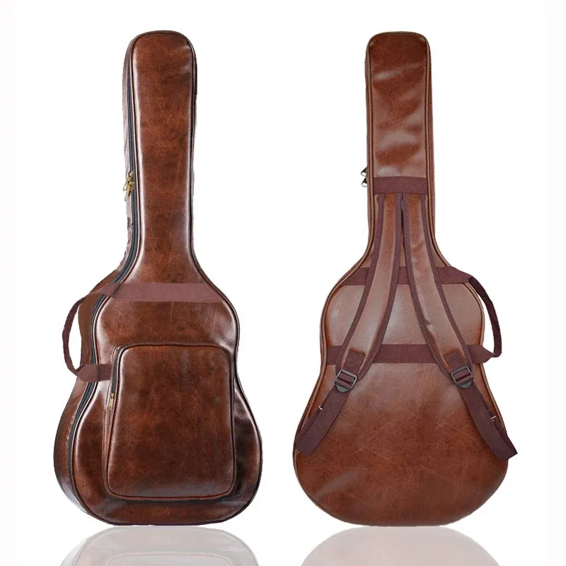 sac à dos de guitare en cuir pu épais, étanche, 40/41 pouces, sac de transport, étui de guitare, accessoires pour instruments de musique