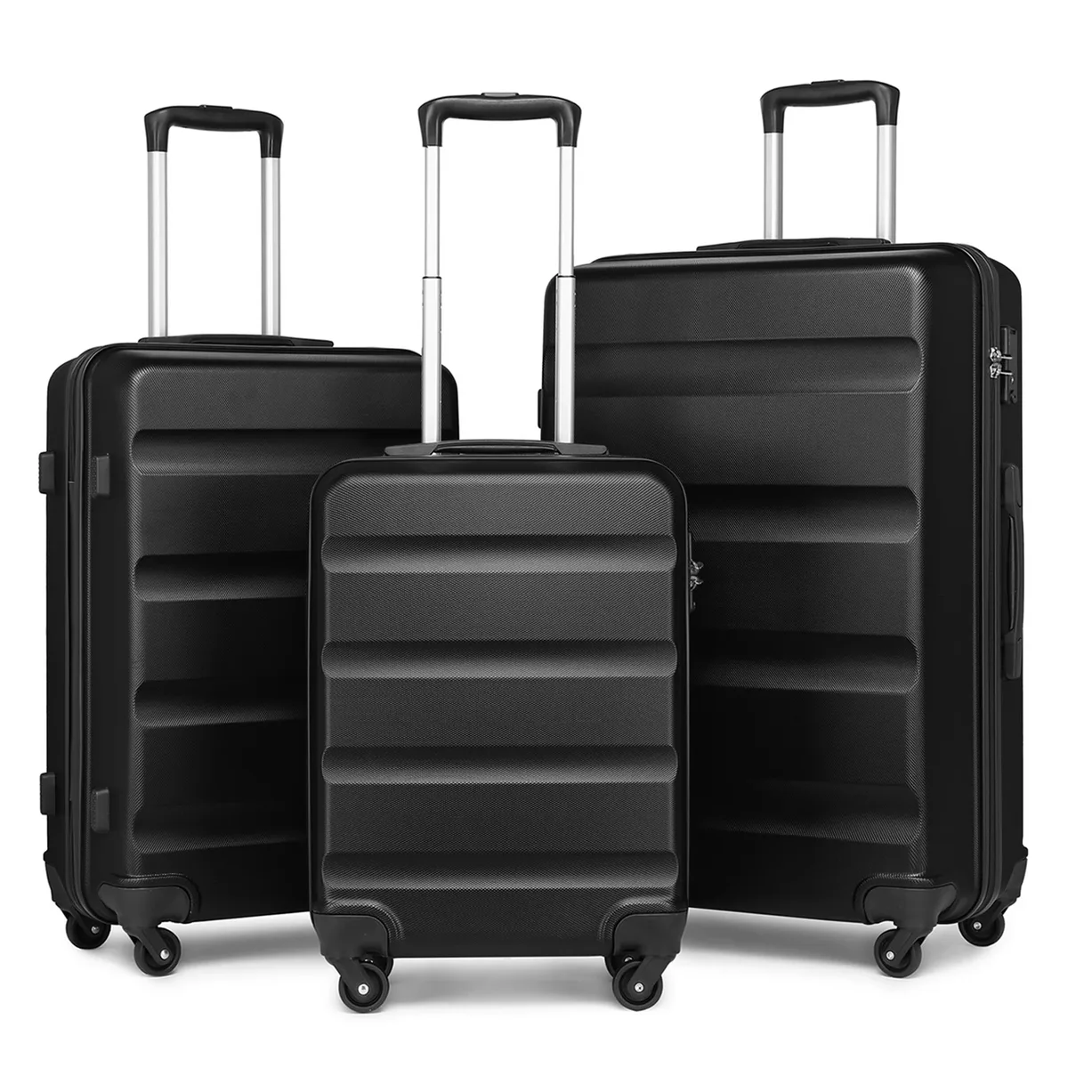kono ensemble de 3 valises rigides avec serrure tsa et 4 roues multidirectionnelles | ensemble 19/24/28 pouces, valise à roulettes robuste pour voyages professionnels et loisirs