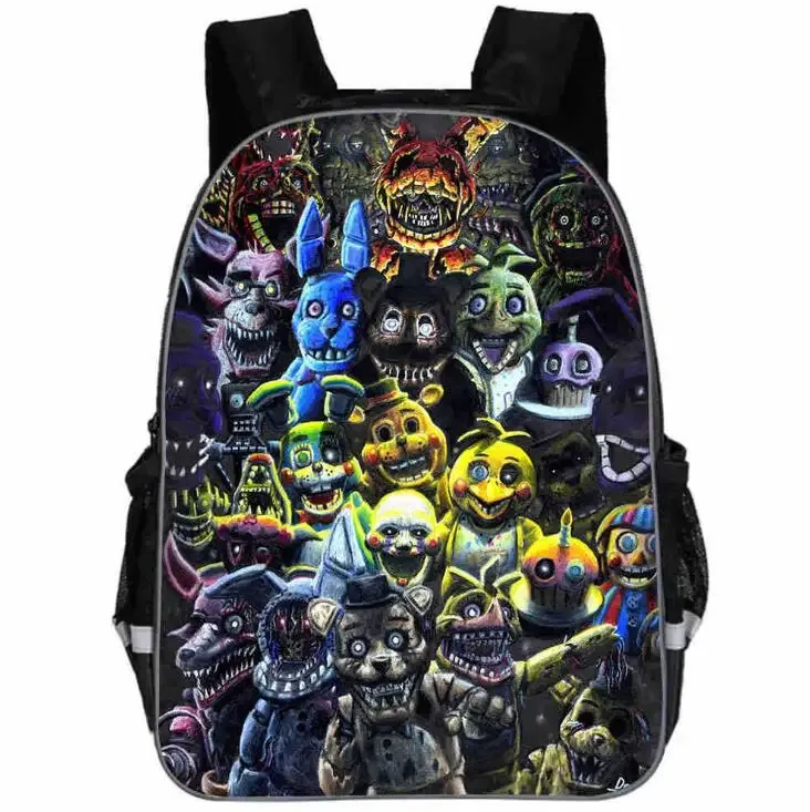 fnaf impression sac à dos anima anime freddy femmes hommes causul garçons filles sacs d'école hip hop mâle ordinateur portable mochila kpop sac à dos