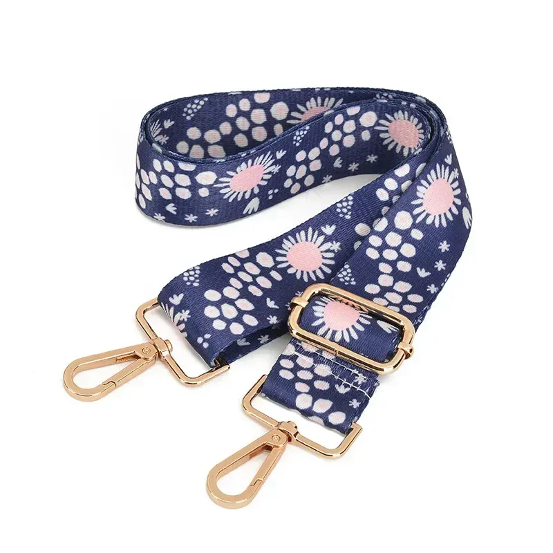 sangle sac nylon multicolore geometrique poignée amovible boucles dorées accessoire voyage femmes épaule adjustabilite