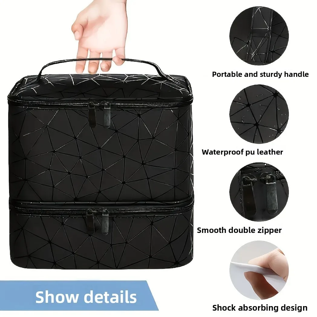 sac cosmétique grande capacité transfrontalier, sac portable haut de gamme en pvc pour femme, sac de rangement pour vernis à ongles, sac fourre-tout pour manucure, sac