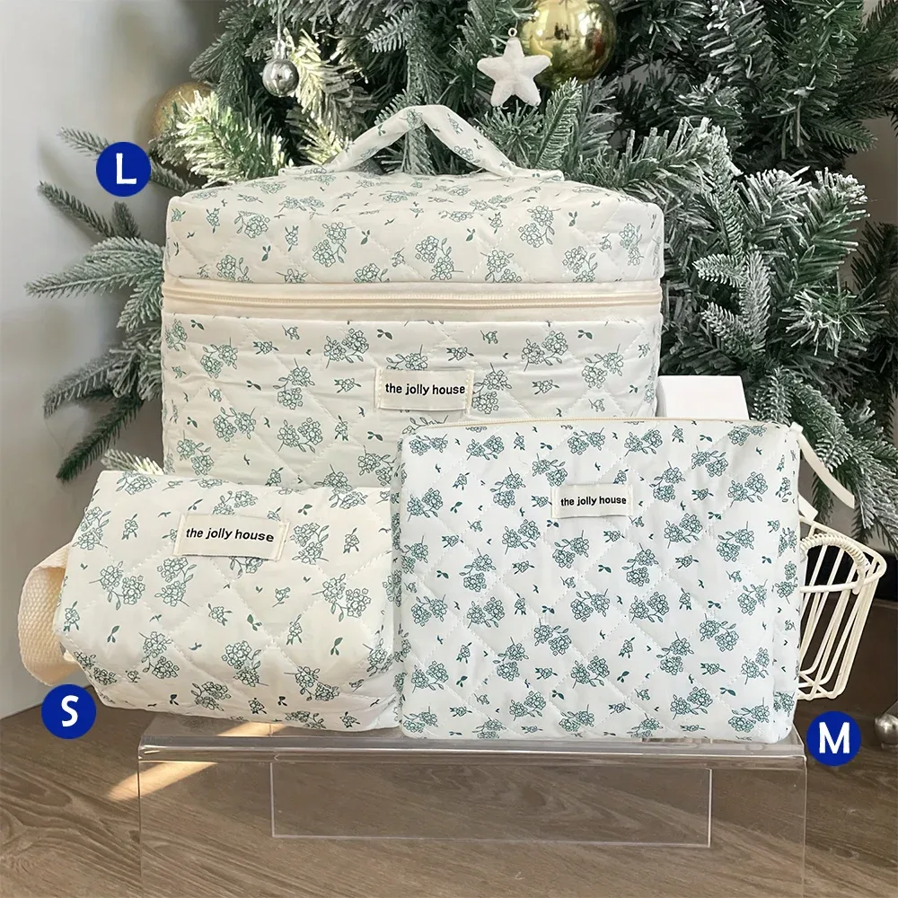 sac à cosmétiques de voyage à motif floral, sac à cosmétiques portable adapté aux voyages et aux essentiels scolaires pour femmes, trousse de maquillage