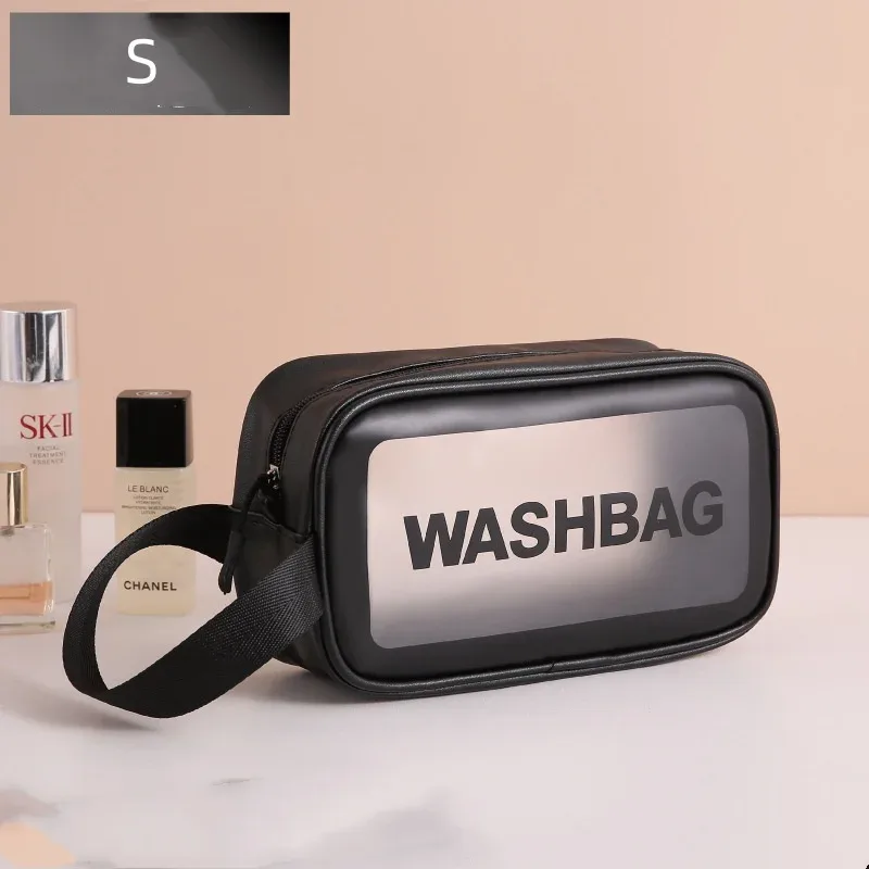 sac à cosmétiques portable de grande capacité, anti-poussière, sacs de rangement pour maquillage, sacs de voyage transparents en pvc à la mode