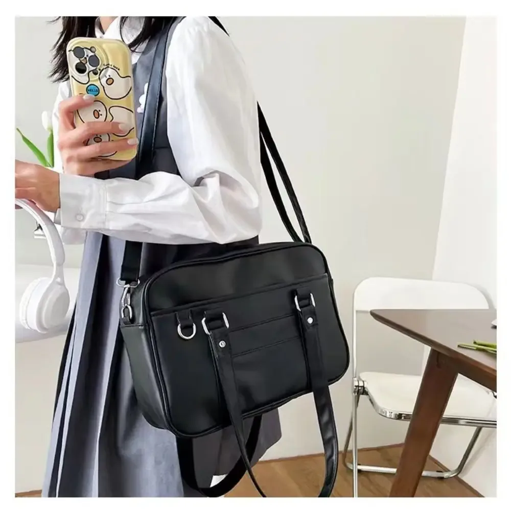 sac à bandoulière décontracté en cuir pu jk, sac à main de grande capacité de style japonais, sangle réglable, itabag pour femmes