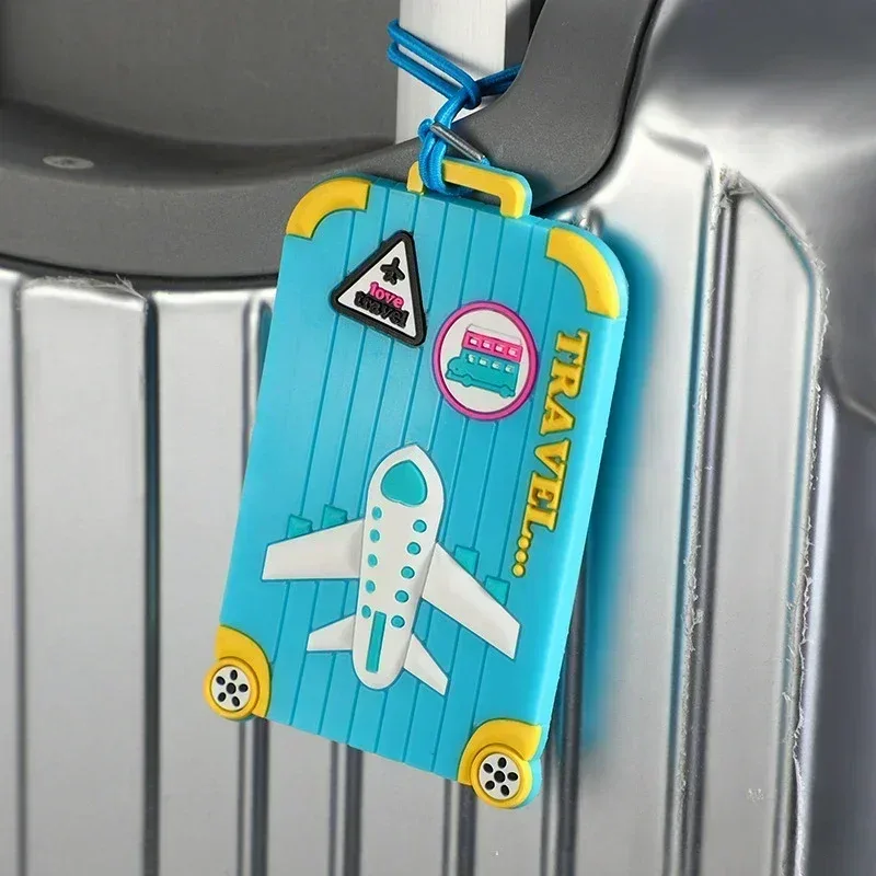 nouvelles étiquettes de bagages en pvc accessoires de voyage étiquettes de valise en silicone style de mode étiquette de voyage portable en silicone porte-adresse d'identification