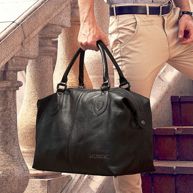 sac de voyage en cuir véritable, sac à bagages pour hommes, grand sac de sport pour hommes, sac à bandoulière pour femmes, grand sac fourre-tout, sac à main noir.
