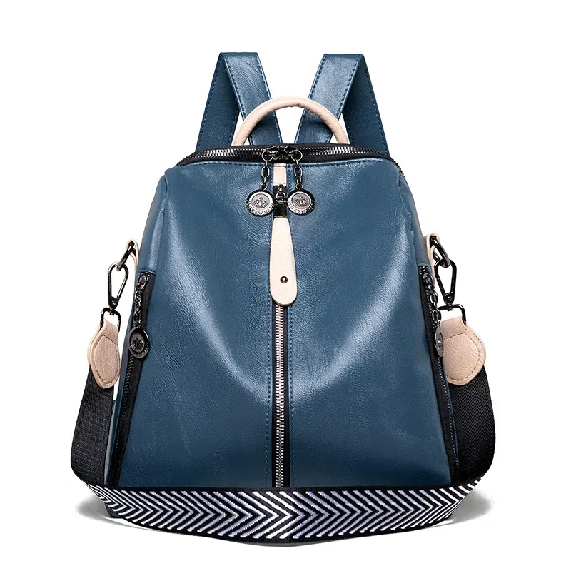 sac à dos en cuir pu souple pour femmes, sac à bandoulière de voyage, sac à dos de grande capacité pour filles