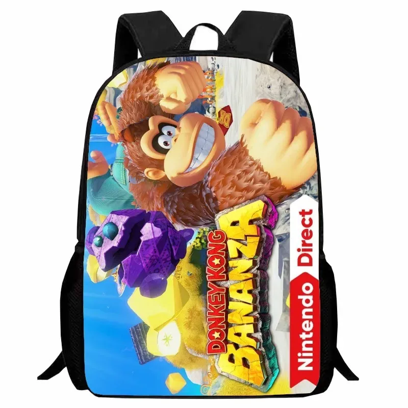 sac dos nylon donkey kong animé joyeux course combat famille grande capacité voyager école