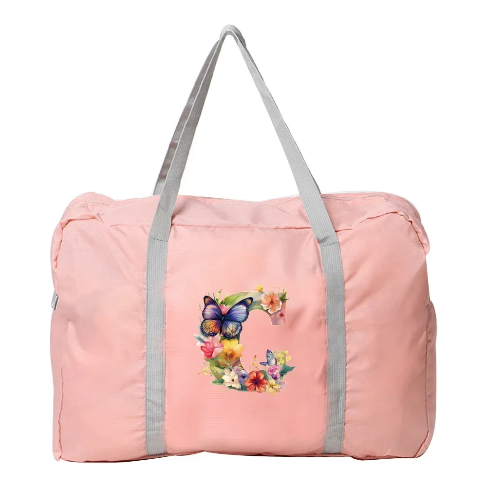 sac de voyage pliable réutilisable grande taille à motif papillon imprimé, sac de rangement écologique pour vêtements, sac de rangement pour articles ménagers et courses