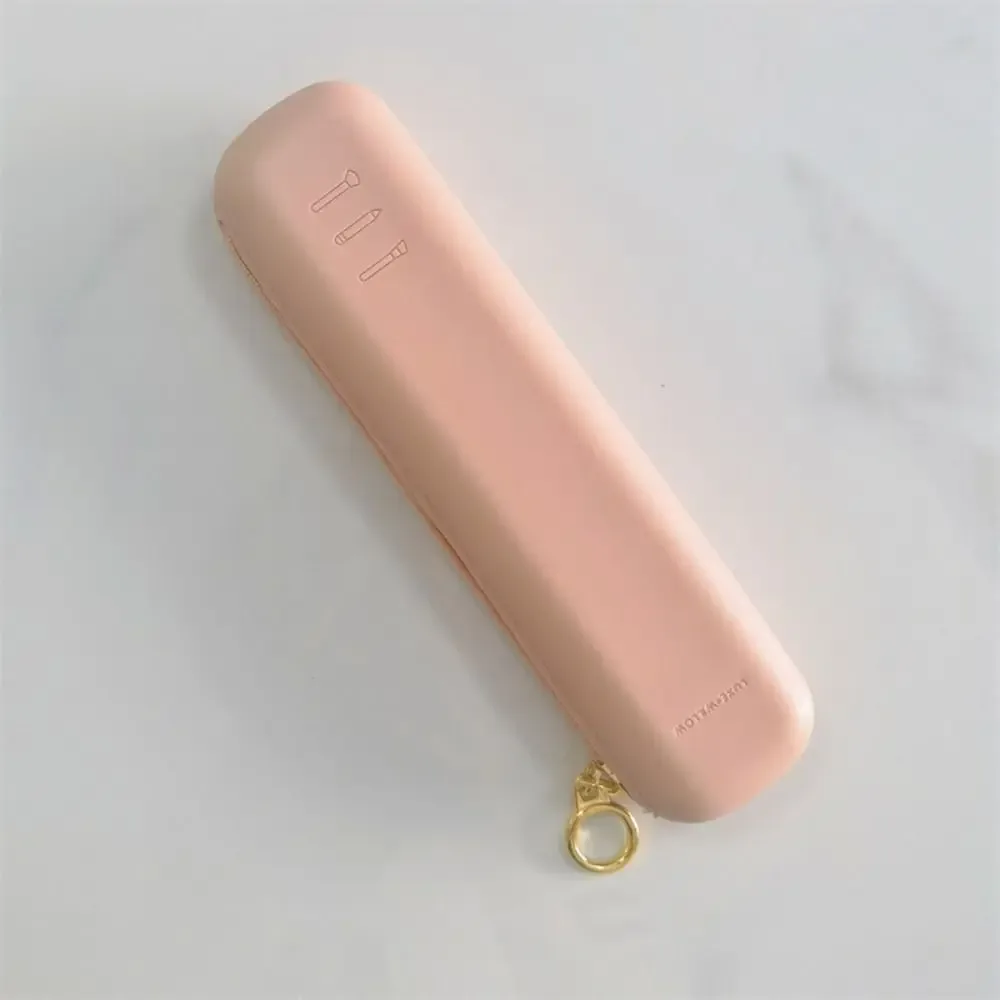 pochette en silicone pour pinceaux de maquillage avec fermeture éclair, outil de rangement pour maquillage, sac de maquillage grande capacité, sac de rangement pour pinceaux de maquillage