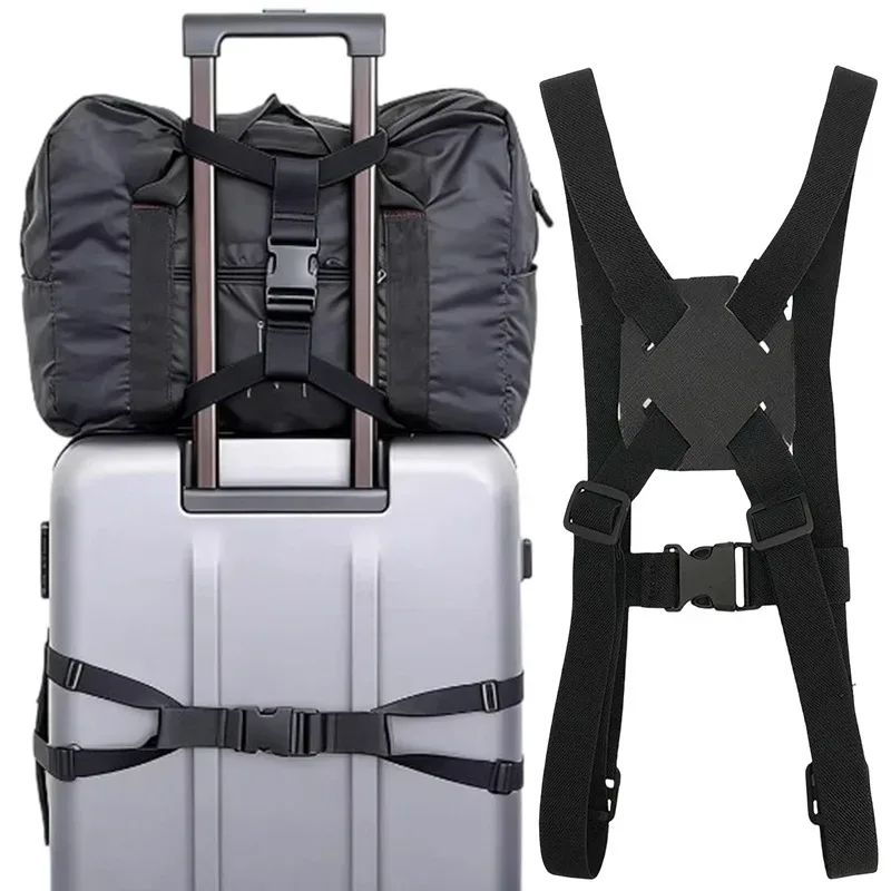 sangle de bagage de voyage réglable, ceinture de valise élastique robuste, sangle de fixation pour bagages, ceinture portable à boucle pour valise