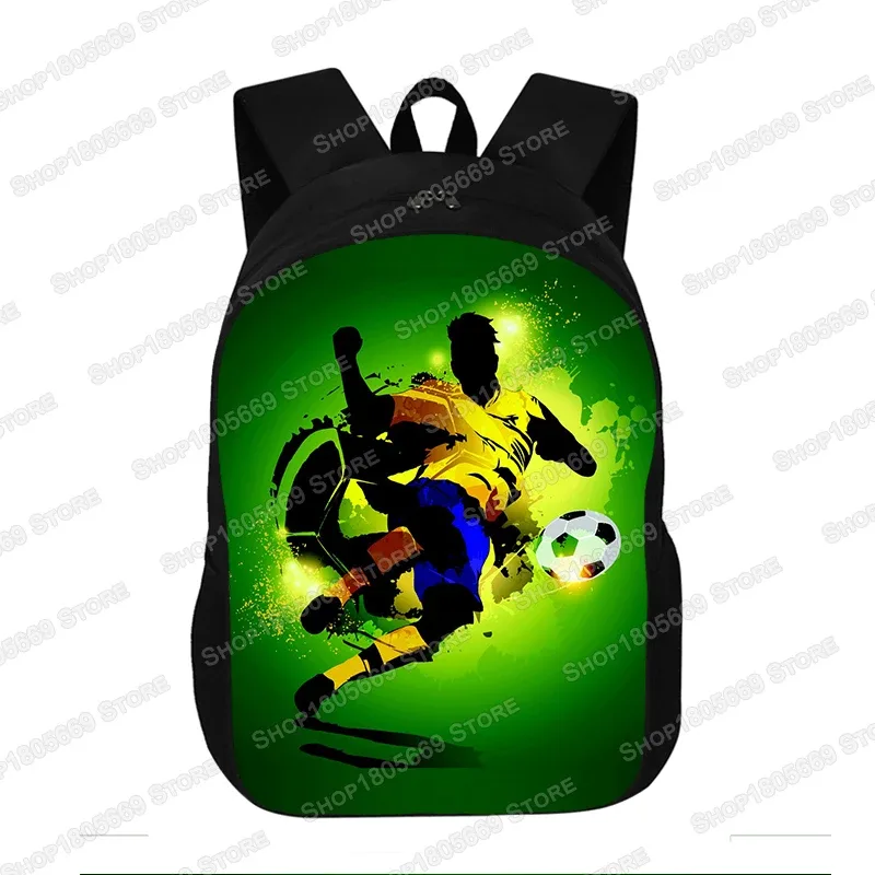 sac à dos imprimé football pour jeunes, cartable d'école, grande capacité, sacs de rangement, sac d'ordinateur, cadeau pour enfants, garçons et bol
