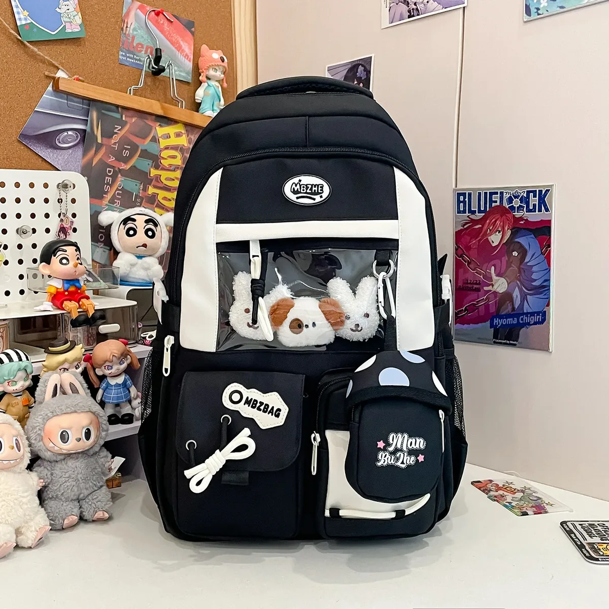 sacs à dos itabag coréens tendance, esthétiques, kawaii, transparents, pour filles, design colorblock, adaptés aux animés, grande capacité, nouveaux