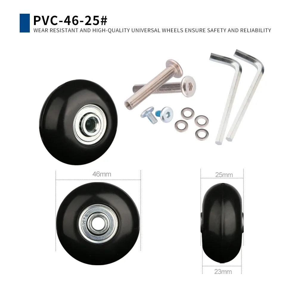 accessoires de bagages, roues d'avion, poulie de valise, roue muette, pièces résistantes à l'usure, rouleaux de réparation, 2 pièces 4 pièces