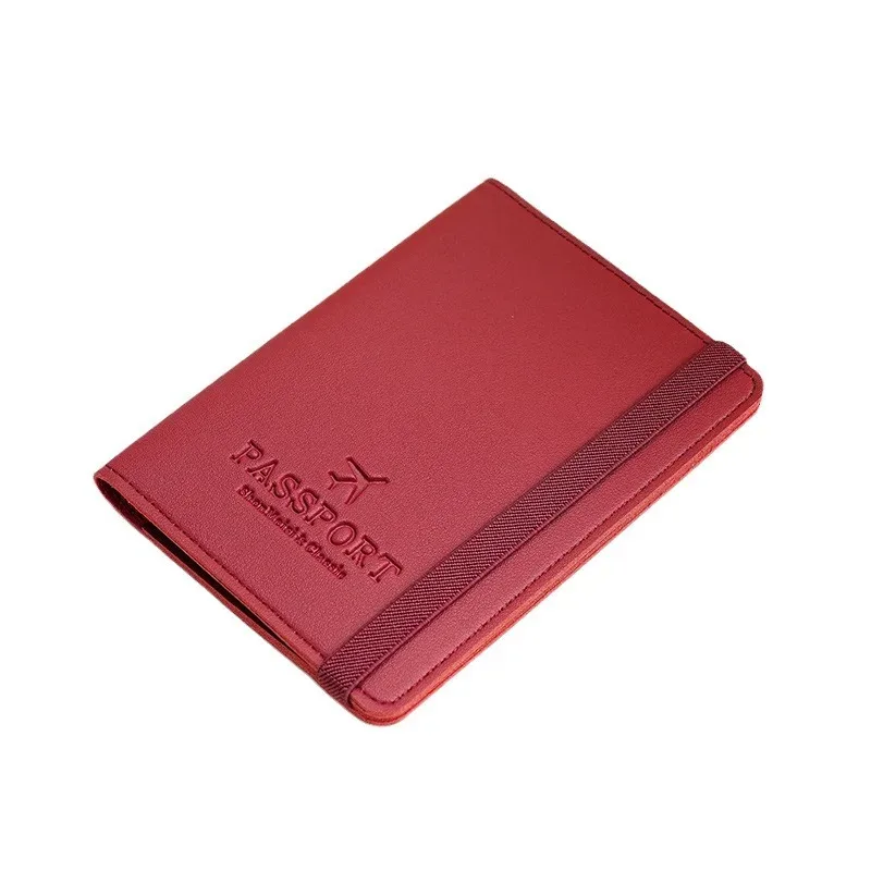 housse de passeport en cuir pu, porte-documents de voyage multifonctionnel, étui de protection de carte avec blocage rfid, étui de protection de passeport fin