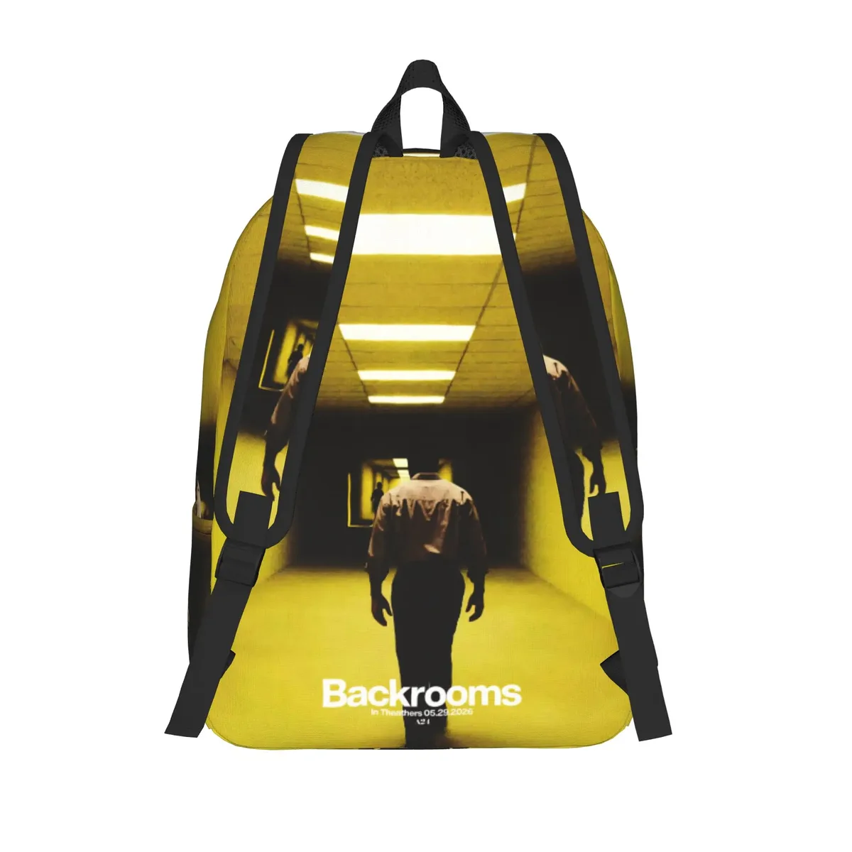 sac dos polyester jaune vif motif film couloir ultra léger voyage ecole universite femmes bandoulière ordinateur portable extérieur