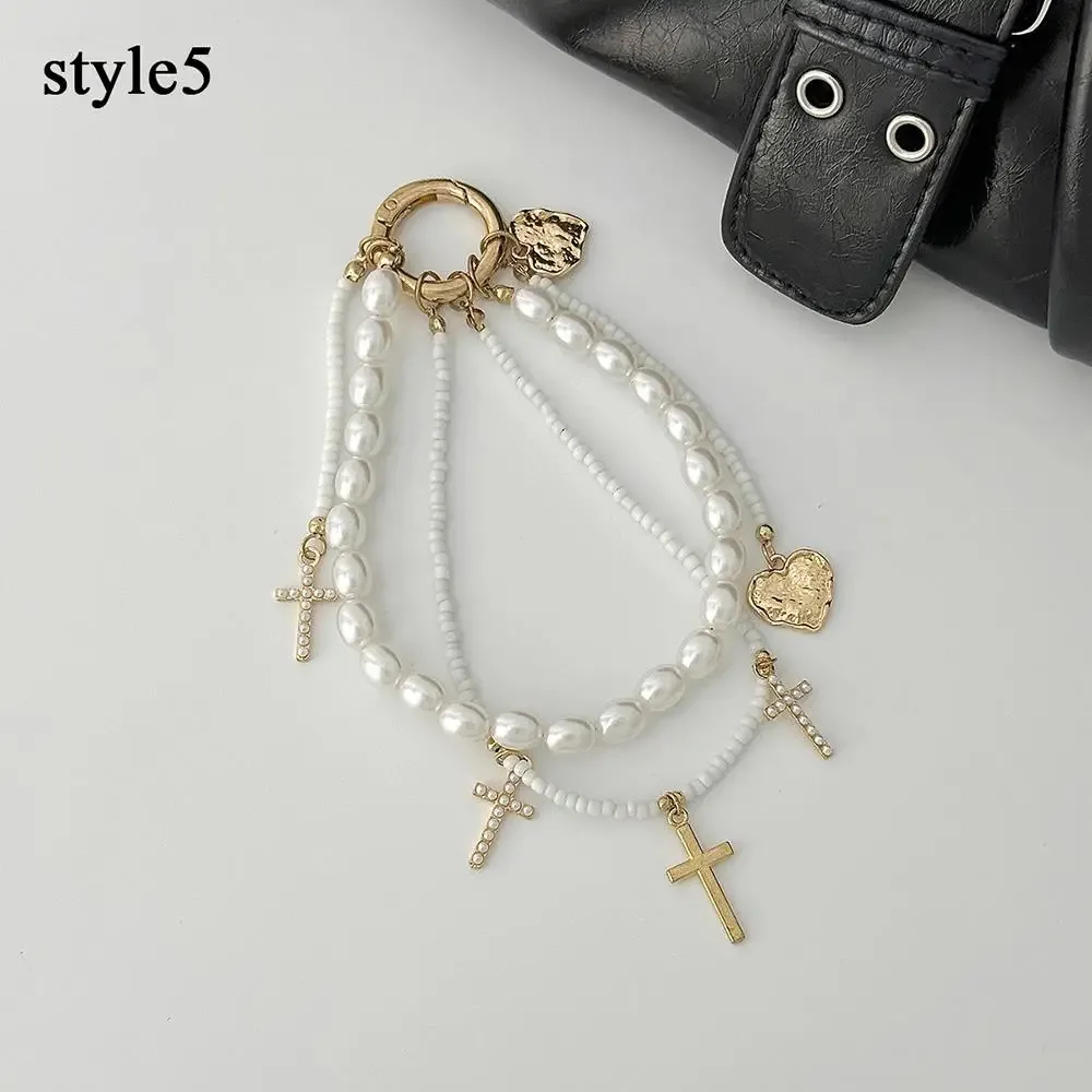 chaîne de sac en métal multicouche y2k, pendentif étoile, chaîne de sac à bandoulière punk rétro pour sac à main, accessoires de sac à nœud papillon en perles