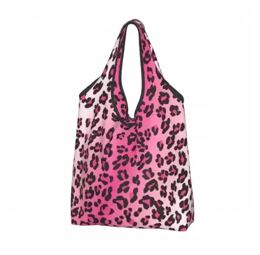 sac de courses pliable imprimé léopard coloré pour hommes et femmes, sac fourre-tout portable, sacs d'épicerie recyclables, extérieur, taille unique
